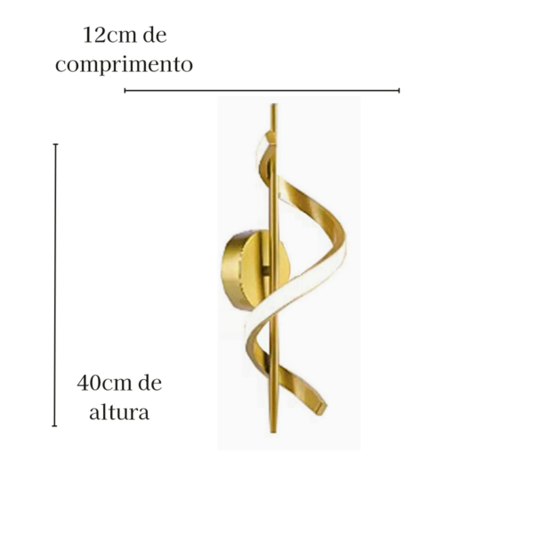 Arandela Moderna Led Interna Bivolt Dourada 15w 3500k - Image 2