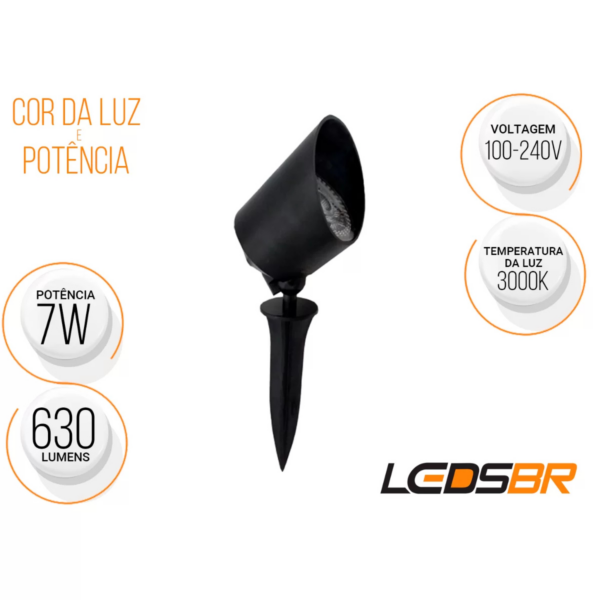 Kit 50 Espeto Led Jardim 7W Bivolt Br Quente BR2024 LEDSBR - Image 2