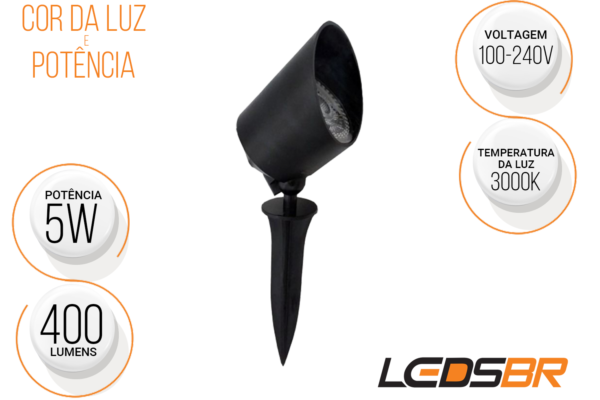 Kit 20 Espeto Led Jardim 5W Bivolt Br Quente BR2023 LEDSBR - Image 7