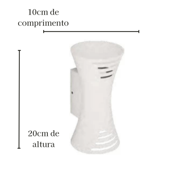 Arandela Led Tóquio C/ Frisos Facho Duplo 3000K 10W Branco - Image 2