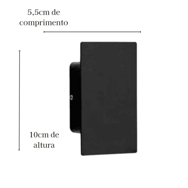 Arandela Led Zaimo Facho Duplo - Preto 2W 3000K - Image 2