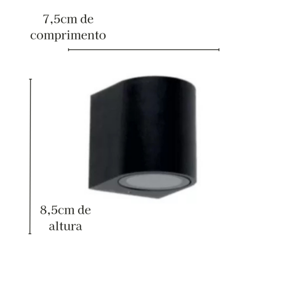 Arandela Atlas Preto - Com Lâmpada Mr16 Gu10 Br Neutro - Image 2