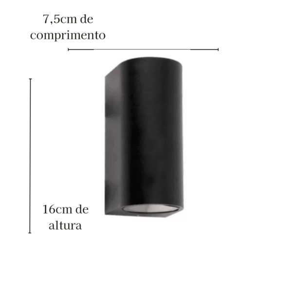 Arandela Capri Preto - Com Lâmpada Mr16 Gu10 Br Quente - Image 3