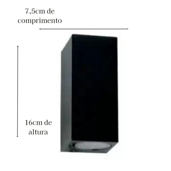 Arandela  Orion 1 Lâmpada - Preto Mr16 Gu10 - Image 2
