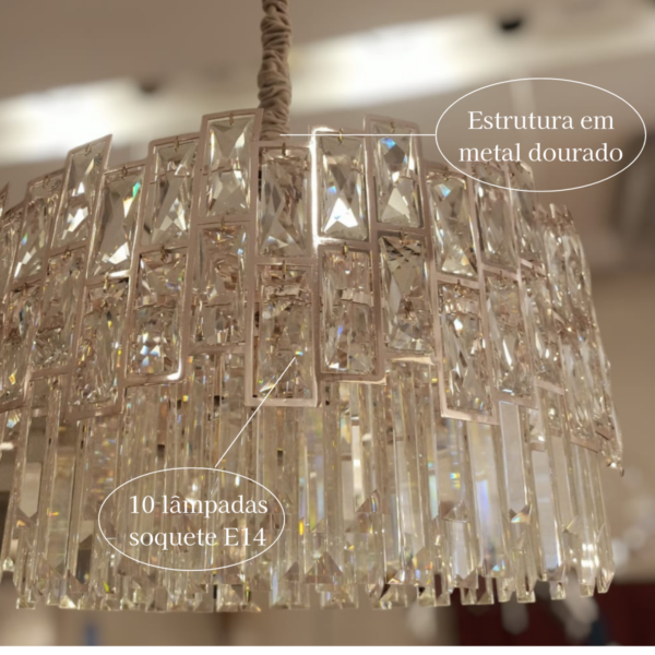 Lustre De Cristal Perast Gold 10L E14 D60Cm - Image 3