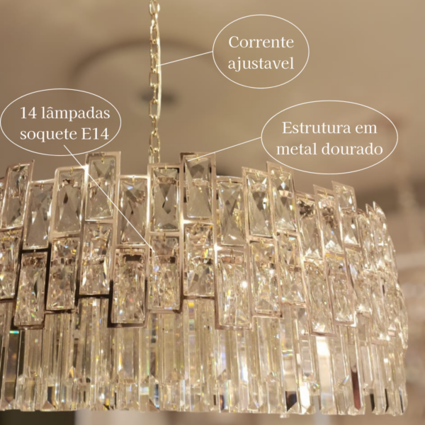 Lustre De Cristal Perast Gold 14L E14 D80Cm - Image 3