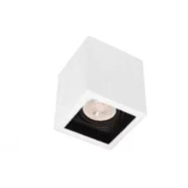 PLAFON BOX SOBREPOR MR11 GU10 BRANCO / PRETO