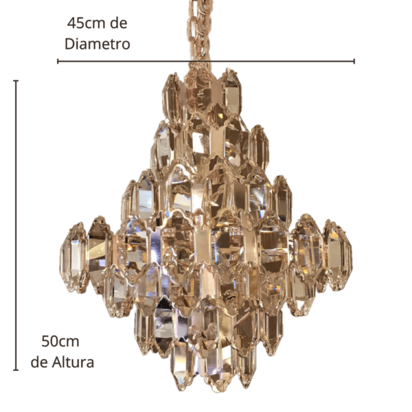 Lustre De Cristal Davos Rose 6L E14 D45Cm - Image 2