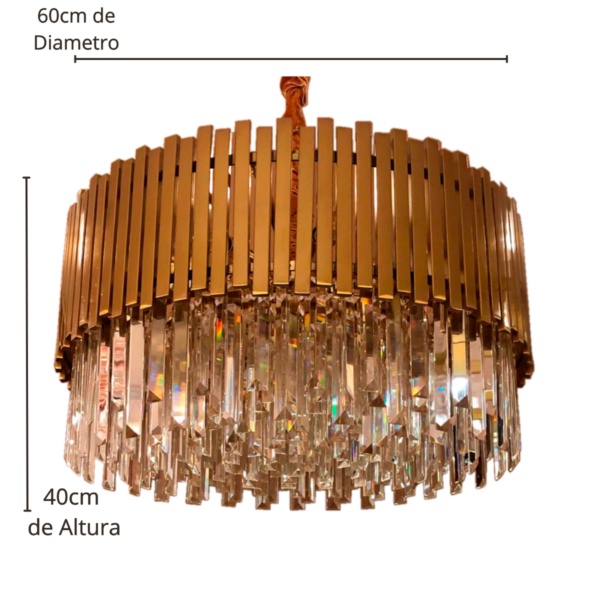 Lustre De Cristal Galway Ouro Titanium 12L E14 Para Sala De Jantar - Image 2