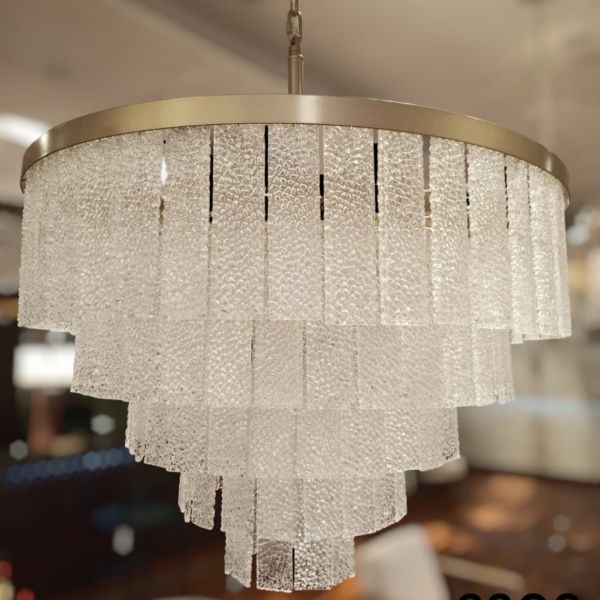 Lustre De Cristal Dinant Gold 19L 80Cm 5 Níveis