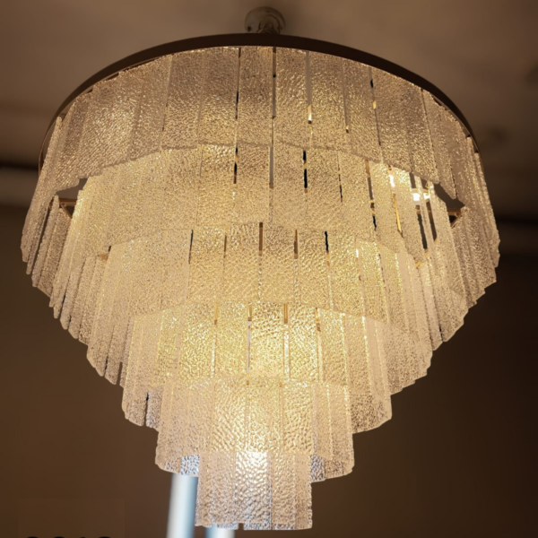 Lustre De Cristal Dinant Gold 25L 100Cm 6 Níveis