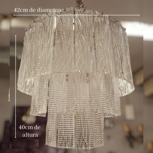 Lustre De Cristal Eze Gold 4L E14 42Cm 3 Níveis - Image 2