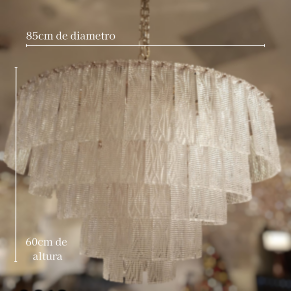 Lustre De Cristal Eze Gold 22L E14 85Cm 5 Níveis - Image 2