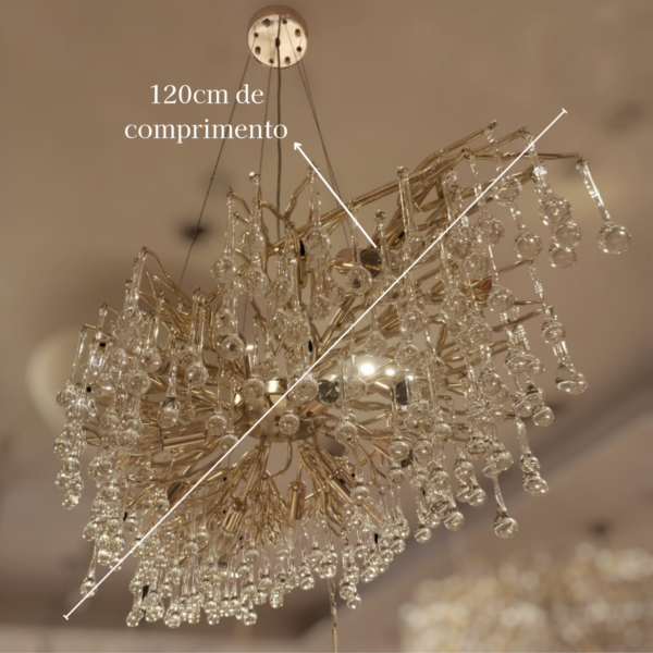 Lustre De Cristal Positano Am Gold 13L E14 L120Cm - Image 2