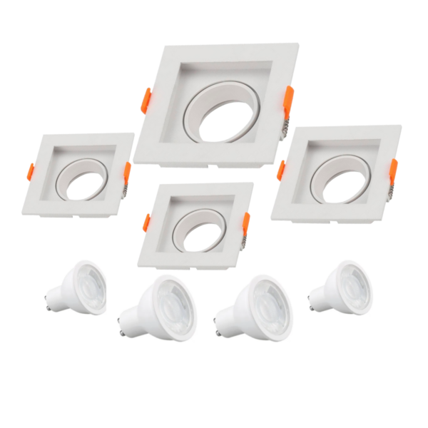 Kit 4 Spot Recuado Branco Embutir Dicroica BR2029 LEDSBR + Led Mr16 4,8w Br Quente - Image 6