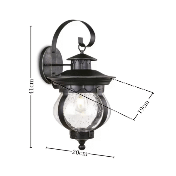Arandela Colonial Vintage Preta Alymos 1L - Image 3