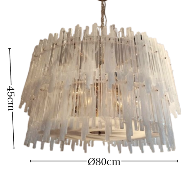 Lustre Cassonne Gold 24L 80Cm Cristal Marmorizado Branco - Image 3