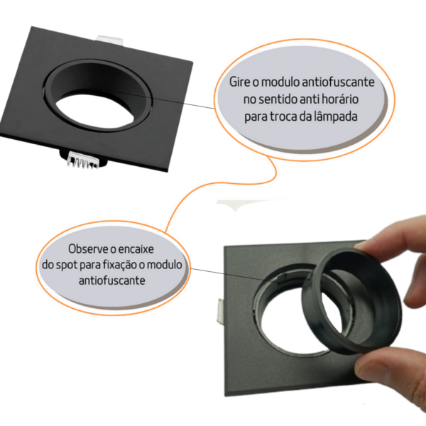 Spot de Embutir Preto MR16 - BR2032 - LEDSBR - Image 3
