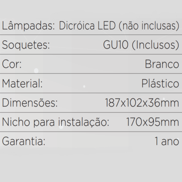 Kit C/3 Spot Embut. Duplo MR16 Recuado - BR2030 - LEDSBR - Image 3