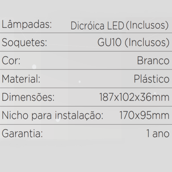 Kit C/2 Spot Embut. Duplo MR16 Recuado + Lamp. Led 4,8W 2700K - BR2030 - LEDSBR - Image 4