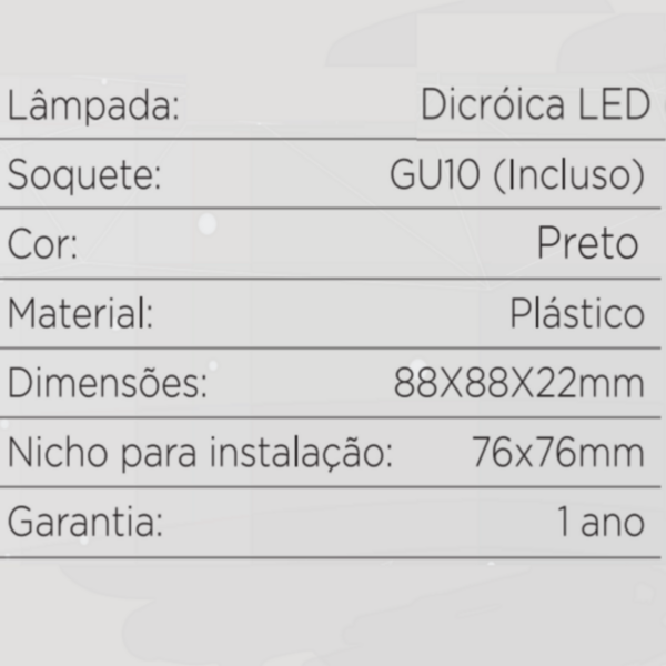 Kit 20 Embutidos Pretos para Lâmpada Dicroica - BR2032 - LEDSBR - Image 4